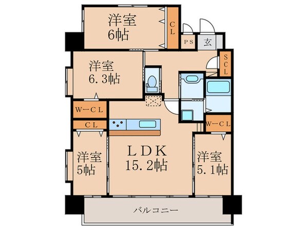 ギャラン中央の物件間取画像